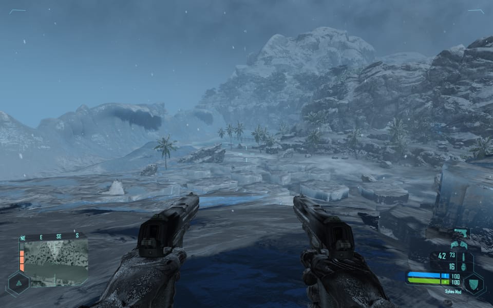 Crysis Warhead screenshot (frozen beach and ocean)