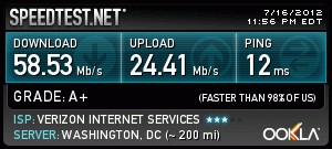 new FIOS speed, 50/25