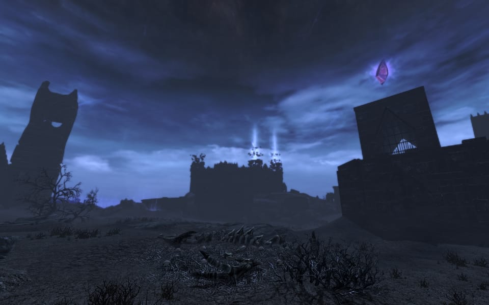 The Soul Cairn, one of the areas added by Dawnguard. A very dark and unwelcoming place.