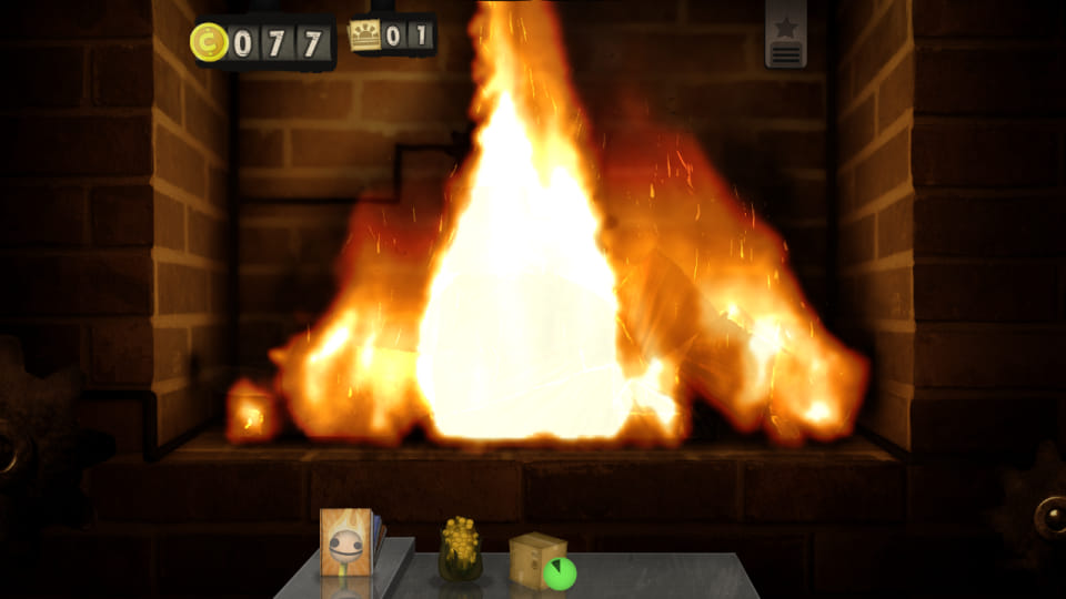 Screenshot from Little Inferno, showing some fire