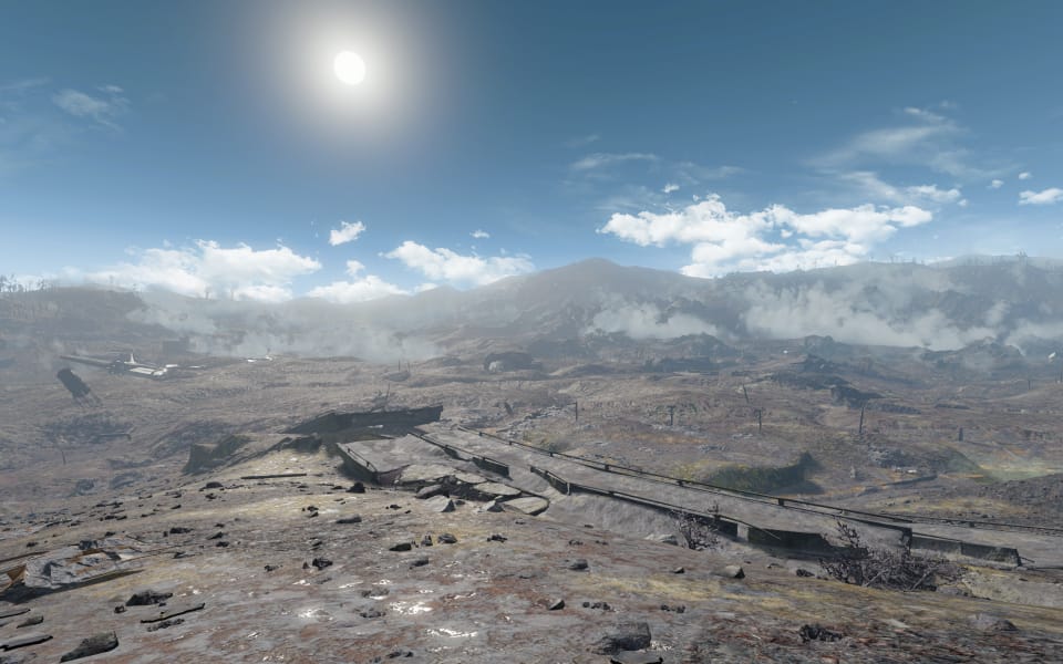 Screenshot of the desolate Glowing Sea.