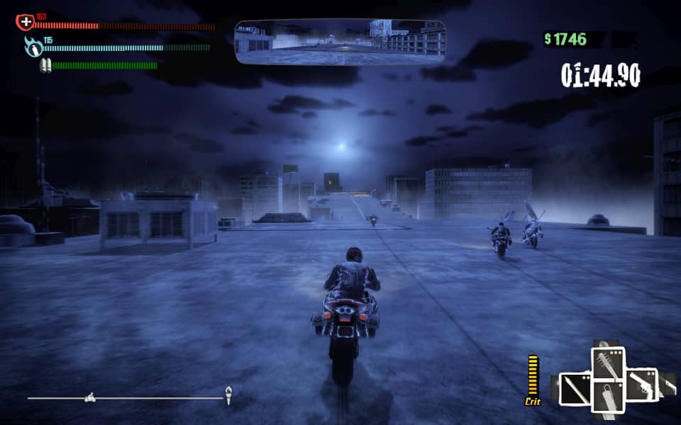 Screenshot of a rooftop level