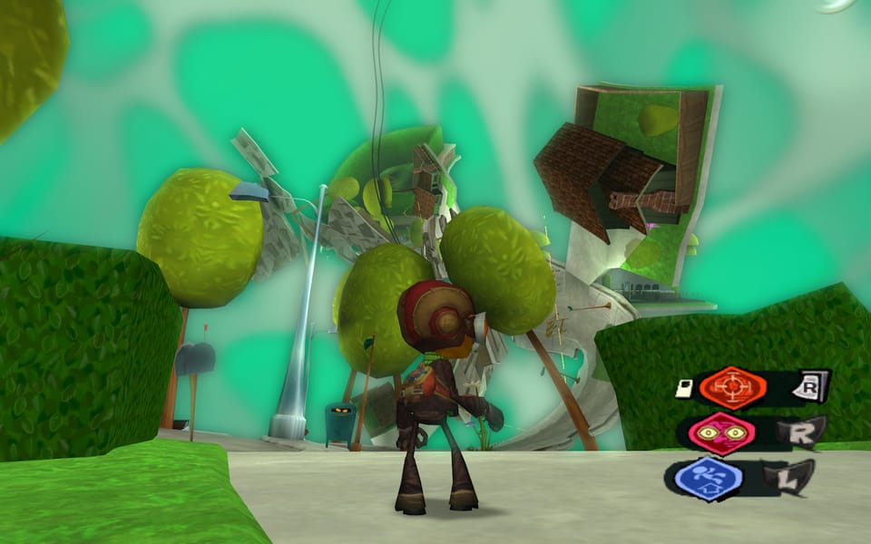 Screenshot of Psychonauts, from the Milkman Conspiracy