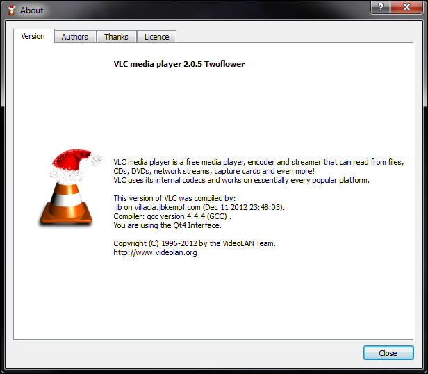 VLC says Merry Christmas