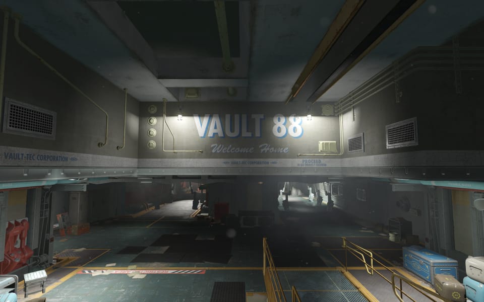 Screenshot of the poster over the entryway of Vault 88.