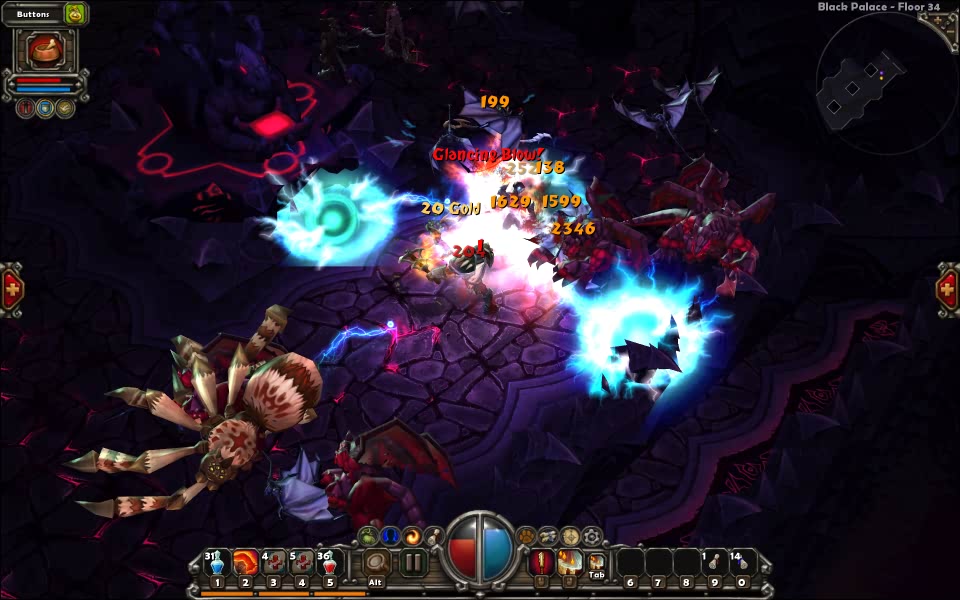 Screenshot of Torchlight, with the Destroyer in the middle of a heated fight.