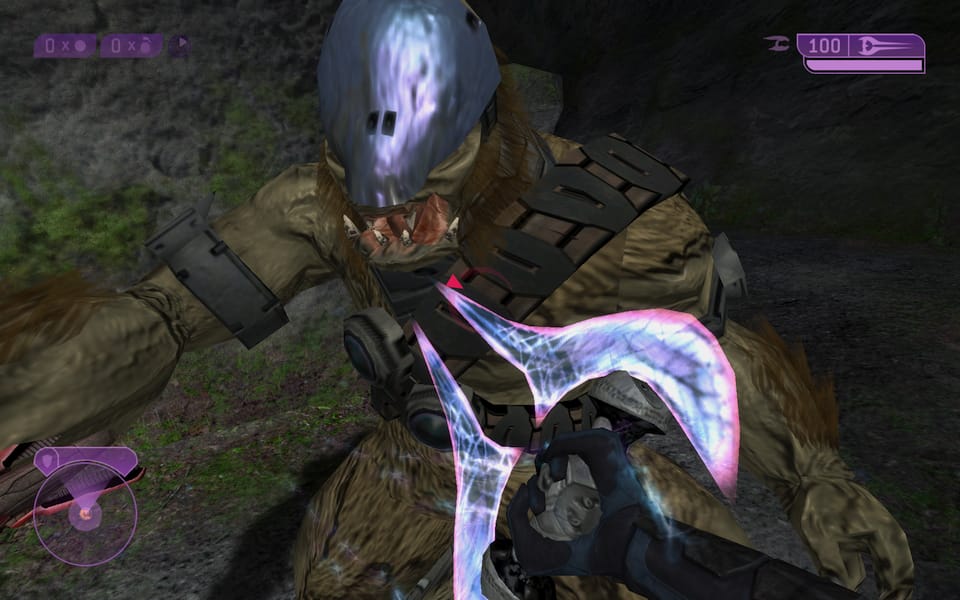 Screenshot of the Arbiter using an energy sword