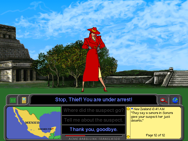 Screenshot of Carmen Sandiego, in Mexico