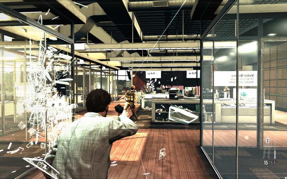 Screenshot of bullet time in Max Payne 3