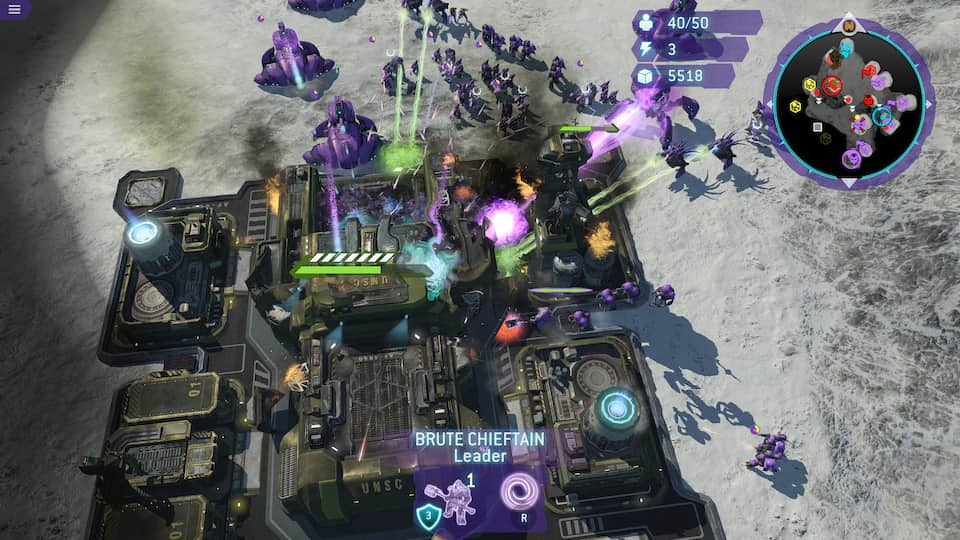 Covenant forces attacking a UNSC base